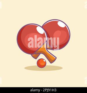 Realistic table tennis cartoon design Stock Vector
