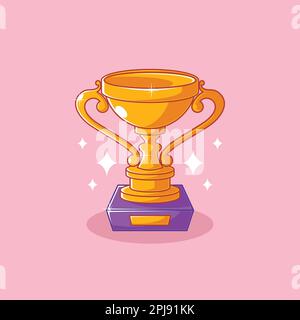 Shiny gold cup or trophy cartoon design Stock Vector