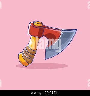 Axe floating cartoon style vector icon illustration Stock Vector