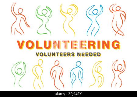 Volunteering Concept. Volunteers Needed banner  Stock Vector