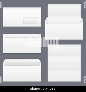 Envelopes and blank paper, vector eps10 illustration Stock Vector