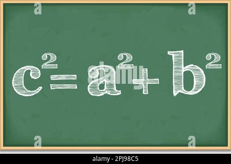 Pythagoras' theorem on blackboard, vector eps10 illustration Stock Vector