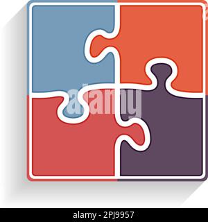 square in four puzzle pieces icon Stock Vector Image & Art - Alamy