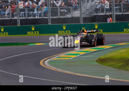 Melbourne, Australia. 01st Apr, 2023. 1st April 2023: Melbourne Grand Prix Circuit, Melbourne, Victoria, Australia: Australian Formula 1 Grand Prix: Qualifying: Number 11 Red Bull driver Sergio Perez during qualifying at the Australian Formula 1 Credit: Action Plus Sports Images/Alamy Live News Stock Photo