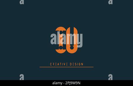 Alphabet letters Initials Monogram logo IU , UI Stock Vector