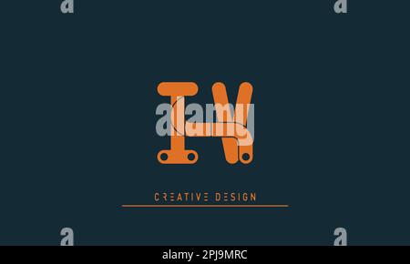 Alphabet letters Initials Monogram logo IV , VI Stock Vector