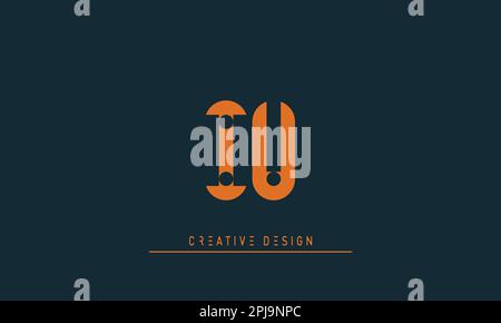 Alphabet letters Initials Monogram logo IU , UI Stock Vector