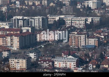 Cityscape of Banja Luka city during sunny day Stock Photo