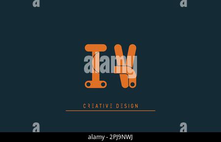 Alphabet letters Initials Monogram logo IV , VI Stock Vector