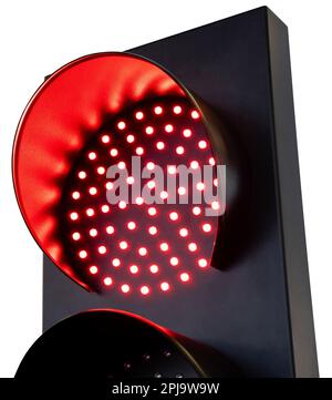 Isolated on white red traffic light Stock Photo