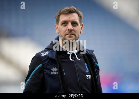 Huddersfield, UK. 1st Apr, 2023. Jonathan Woodgate Assistant Manager of Middlesbrough during the Sky Bet Championship match at the John Smith's Stadium, Huddersfield. Picture credit should read: Gary Oakley/Sportimage Credit: Sportimage/Alamy Live News Stock Photo