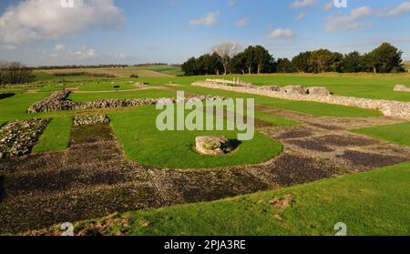 The ruins of Old Sarum cathedral, at Salisbury, Wiltshire. Stock Photo