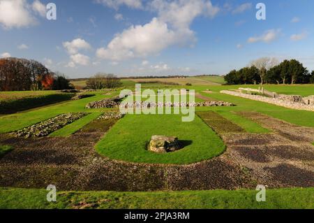 The ruins of Old Sarum cathedral, at Salisbury, Wiltshire. Stock Photo