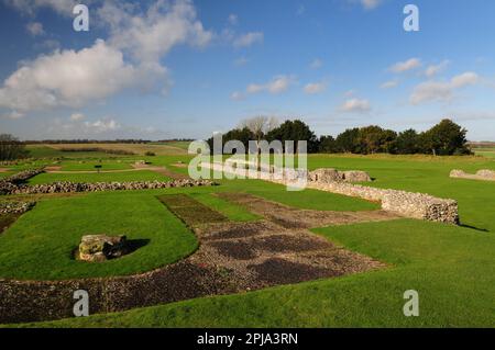 The ruins of Old Sarum cathedral, at Salisbury, Wiltshire. Stock Photo