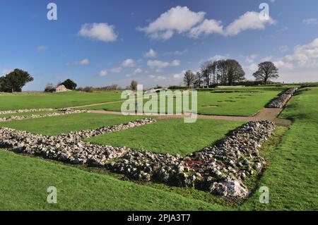 The ruins of Old Sarum cathedral, at Salisbury, Wiltshire. Stock Photo