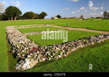 The ruins of Old Sarum cathedral, at Salisbury, Wiltshire. Stock Photo