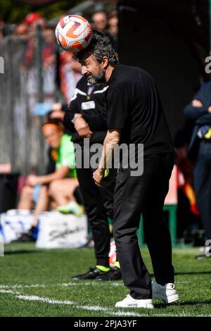 Rome, Italy. 01st Apr, 2023. Maurizio Ganz head coach of AC Milan headers during the Women Serie A playoff football match between AS Roma and AC Milan at tre fontane stadium, Rome (Italy), April 1st, 2023. Credit: Insidefoto di andrea staccioli/Alamy Live News Stock Photo