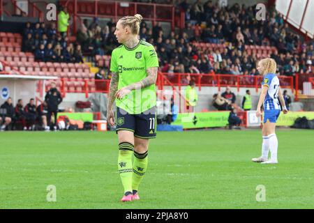 Crawley, UK. 01st Apr, 2023. Broadfield Stadium, Crawley, UK, April 01, 2023 Leah Galton (11, Manchester United) was a real menace during a WSL game on 01 April, 2023, between Brighton & Hove Albion and Manchester United at the Broadfield Stadium, Crawley, UK (Bettina Weissensteiner/SPP) Credit: SPP Sport Press Photo. /Alamy Live News Stock Photo