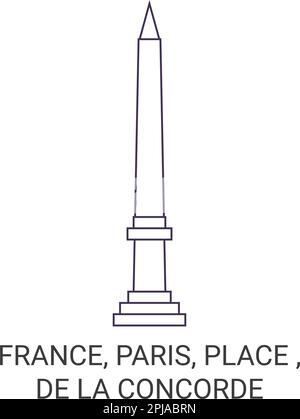 France, Paris, Place , De La Concorde travel landmark vector illustration Stock Vector