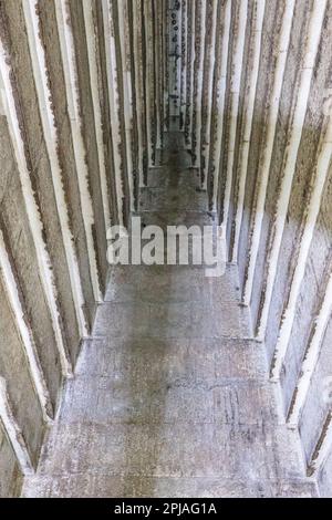 The ceiling/roof of a chamber inside the Red Pyramid in the necropolis of Dahshur in Egypt Stock Photo