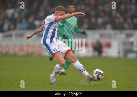 Hartlepool United's Ollie Finney during the Vanarama National League match  between Altrincham and Hartlepool United at Moss Lane, Altrincham on  Tuesday 19th September 2023. (Photo: Scott Llewellyn