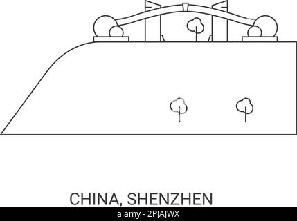 China, Shenzhen travel landmark vector illustration Stock Vector