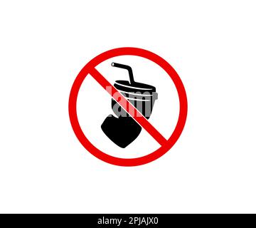 Prohibition sign and symbol, do not litter and don't throw away plastic, graphic design. Prohibited symbol, prohibited mark and forbidden sign, paper Stock Vector