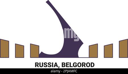 Russia, Belgorod, travel landmark vector illustration Stock Vector