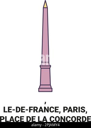 France, Paris, Place De La Concorde travel landmark vector illustration Stock Vector
