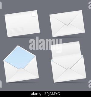 Open and closed envelopes, vector eps10 illustration Stock Vector