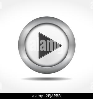 Metallic play button, vector eps10 illustration Stock Vector