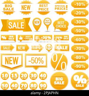 Set of different sale banners, ribbons and labels, vector eps10 illustration Stock Vector