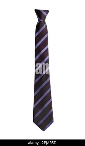 Purple Tie with Stripes Cut Out White. Stock Photo