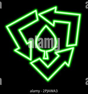 Neon plastic recycling and waste icon. Stock Vector