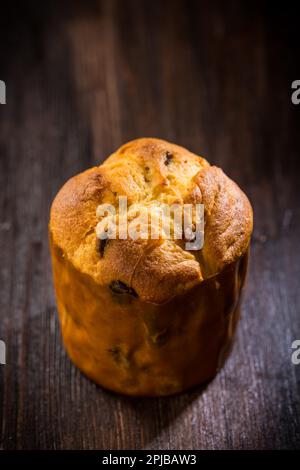 Traditional Panettone - sweet bread loaf for Christmas Stock Photo