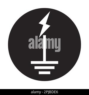 Ground Icon. Symbol of Grounding Lightning or Electrical Current Stock ...