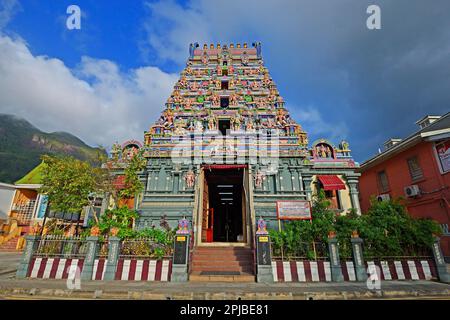 Hindu temple, Arulmigu Navasakti Vinayagar temple, capital Victoria, Mahe Island, Seychelles Stock Photo
