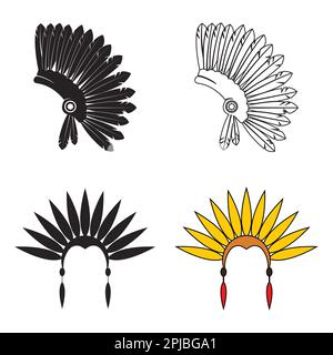 american indian tribal war hat icon, vector illustration design Stock Photo