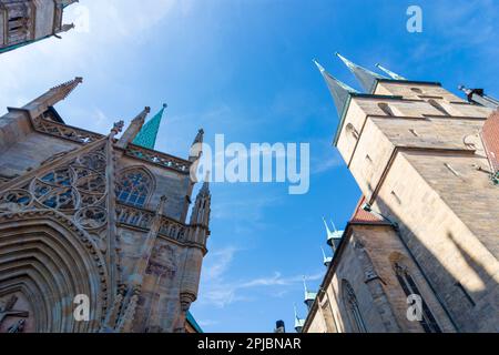 Erfurt: Cathedral und Severikirche (St Severus' Church), Old Town in , Thüringen, Thuringia, Germany Stock Photo
