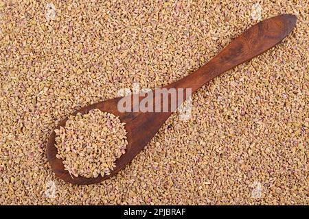 Carom seeds top view, healthy spice Stock Photo