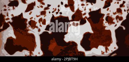 Illustration of leopard faux fur texture with brown spots. Background of artificial material for sewing. Stock Photo