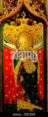 Eye, Suffolk, St Lucy, late 15th century rood screen painting, England ...