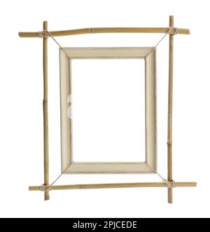 Empty frame made of bamboo sticks isolated on white Stock Photo - Alamy