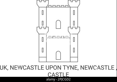 England, Newcastle Upon Tyne, Newcastle , Castle travel landmark vector illustration Stock Vector