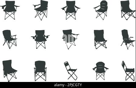 Camping chair silhouette, Camping chair SVG, Camping chair vector Stock Vector