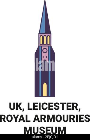 England, Leicester, Royal Armouries Museum travel landmark vector illustration Stock Vector