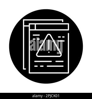 Problem on site black line icon. Technical help. Support service Stock Vector