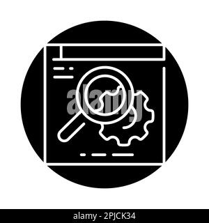 Searching solution black line icon. Web site. Support service Stock Vector