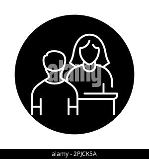 Helpdesk black line icon. Customer and client. Support service Stock Vector