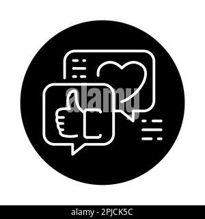 Positive feedback black line icon. Online chatting. Support service Stock Vector